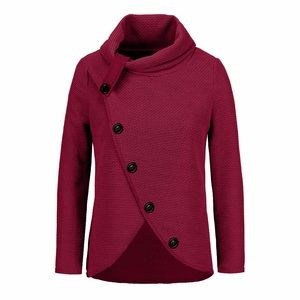 Turtle Cowl Neck Asymmetrical Hem Sweater